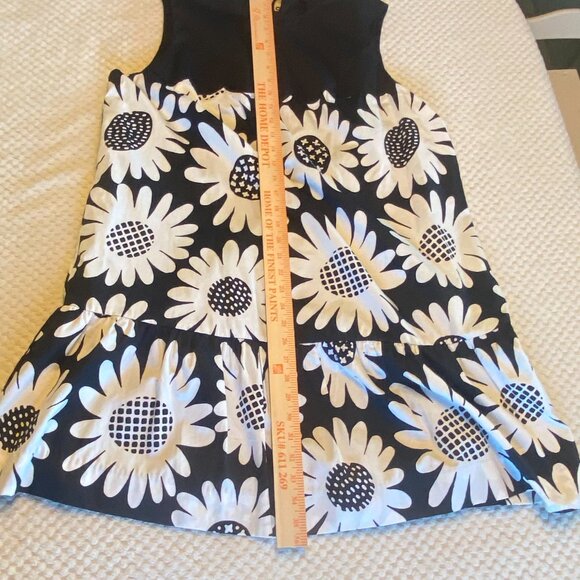 Victoria Beckham Daisy Floral Drop Waist Mini Dress Black White Size 1X - Picture 12 of 14